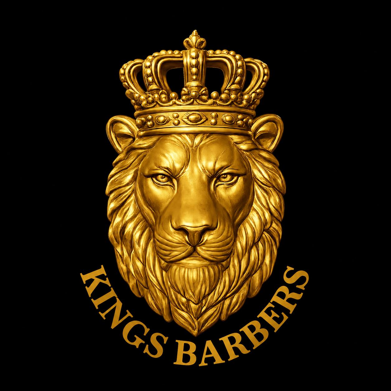 Kings Barber crowned lion logo